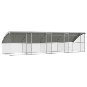 vidaXL H&oslash;nsebur 4 stk. S&oslash;lv 800 x 200 x 200 cm Galvaniseret st&aring;l