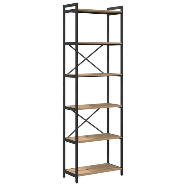 vidaXL Bogreol Artisan Egetr&aelig; 40 x 30 x 85 cm Konstrueret tr&aelig;