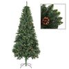 vidaXL kunstigt juletr&aelig; med grankogler 210 cm gr&oslash;n