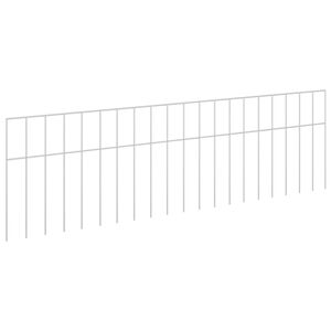 vidaXL Havehegnspane 24 stk. 100 x 30 cm Galvaniseret st&aring;l S&oslash;lv