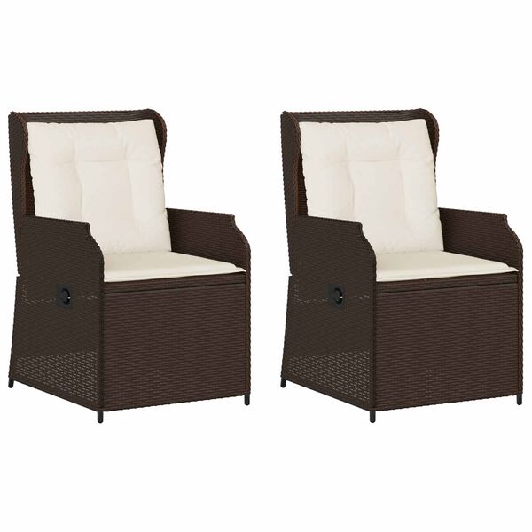 vidaXL Haveb&aelig;nk 2 pcs Brun polyrattan