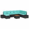 vidaXL Havesofa S&aelig;t 9 stk. Sort Poly rattan