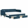 vidaXL daybed med udtr&aelig;k og skuffer 90x200 cm velour bl&aring;