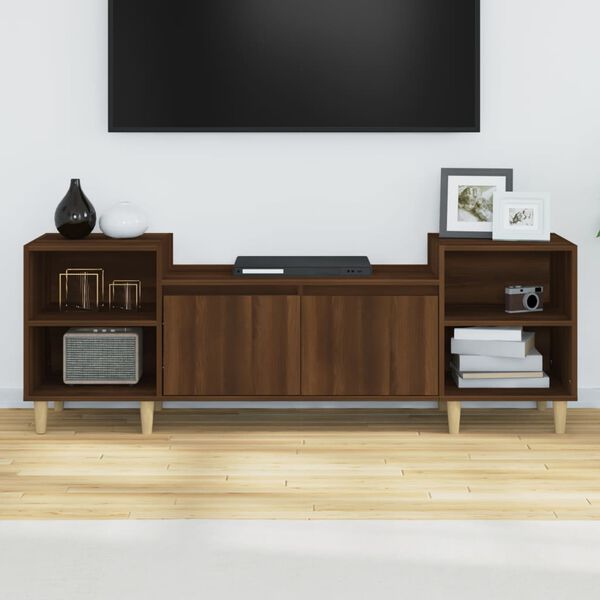 vidaXL tv-bord 160x35x55 cm konstrueret træ brun egetræsfarve