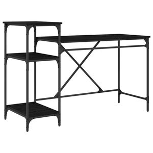 vidaXL Bord Sort eg Konstrueret tr&aelig; 135 x 50 x 90 cm