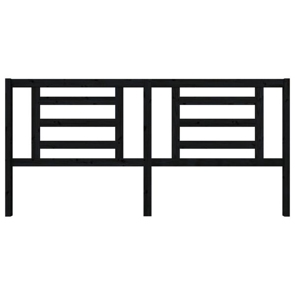 vidaXL sengeg&aelig;rde 206x4x100 cm massivt fyrretr&aelig; sort