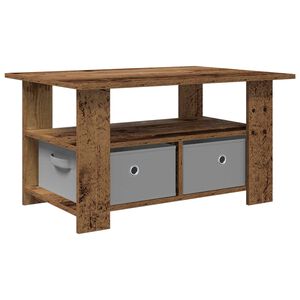 vidaXL Sofabord med skuffe Gammelt tr&aelig; 77 x 55 x 42 cm Konstrueret tr&aelig;