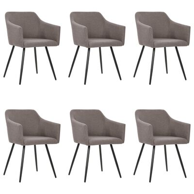 vidaXL spisebordsstole 6 stk. stof gråbrun