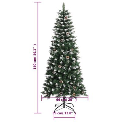 vidaXL kunstigt juletræ med juletræsfod 150 cm PVC grøn