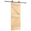 vidaXL Skyded&oslash;r Naturfarvet og sort 85 x 210 cm Massivt Fyrretr&aelig;