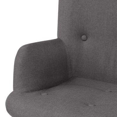 vidaXL lænestol med fodskammel stof grå