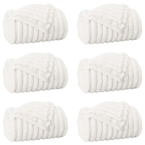 vidaXL Kastet&aelig;pper 6 pcs Hvid 240 x 220 cm Fleece