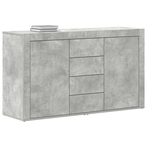 vidaXL Sideboard med skuffe Beton Gr&aring; 120 x 36 x 69 cm Konstrueret tr&aelig;