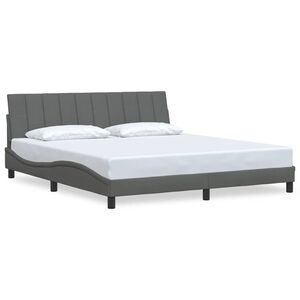 vidaXL sengeramme uden madras Hanko 180x200 cm stof m&oslash;rkegr&aring;