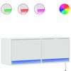 vidaXL v&aelig;gh&aelig;ngt tv-bord med LED-lys 100x31x35 cm hvid