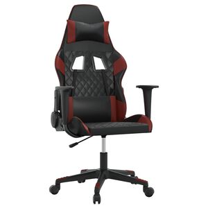vidaXL gamingstol m. massagefunktion kunstl&aelig;der sort og vinr&oslash;d