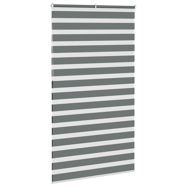 vidaXL zebragardin m&oslash;rkegr&aring; 125x230 cm stofbredde 120,9 cm polyester