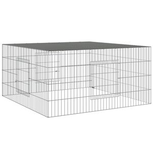 vidaXL kaninbur 110x110x55 cm galvaniseret jern