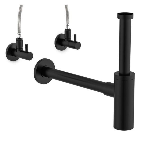 SCH&Uuml;TTE vinkelventil med roset MS 10 mmQ sort