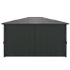vidaXL pavillon med gardin aluminium 4 x 3 x 2,6 m sort