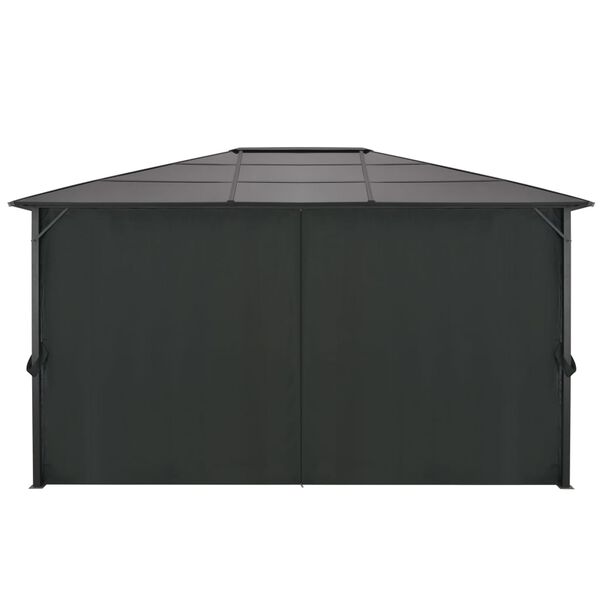 vidaXL pavillon med gardin aluminium 4 x 3 x 2,6 m sort
