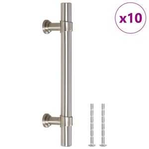 vidaXL skabsh&aring;ndtag 10 stk. 96 mm rustfrit st&aring;l s&oslash;lvfarvet
