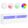 vidaXL v&aelig;gh&aelig;ngte tv-borde 2 stk. med LED-lys 60x30x40 cm hvid