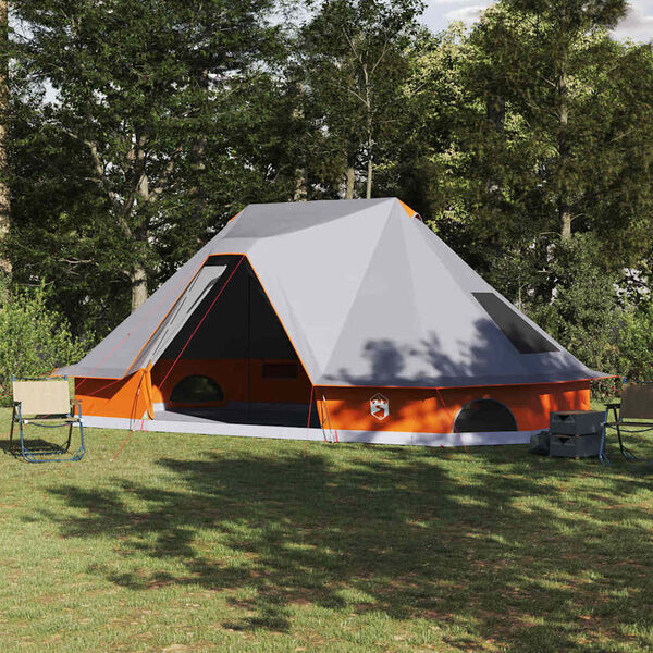 vidaXL Familie Tipi Telt Tipi med tag Gr&aring; og orange 680 x 430 x 270 cm