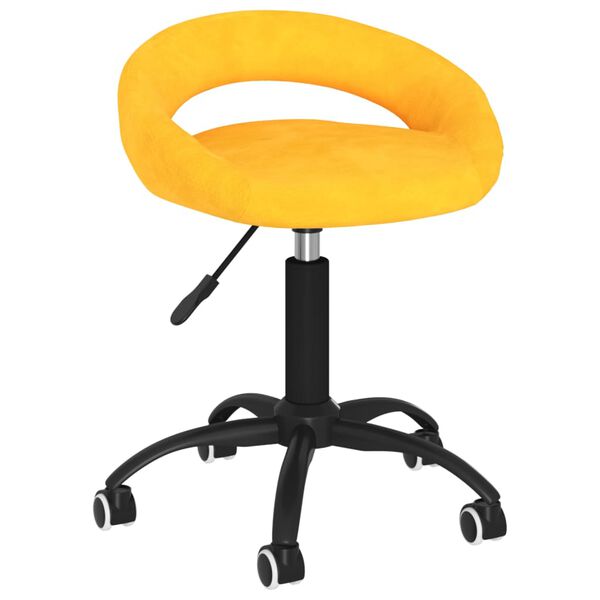 vidaXL drejelige spisebordsstole 2 stk. fl&oslash;jl sennepsgul