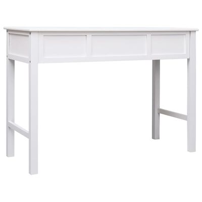 vidaXL skrivebord 108x45x76 cm massivt kejsertræ hvid
