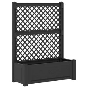 vidaXL Stor blomsterkasse med espalier PP Antracit