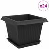 vidaXL Plantepotter 24 stk. Sort Plastik