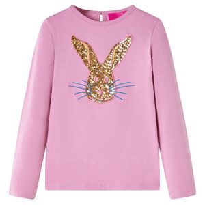 Lang&aelig;rmet T-shirt til b&oslash;rn str. 92 lyser&oslash;d