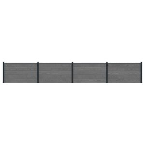 vidaXL Hegnspanel 4 pcs WPC og Aluminium Gr&aring;