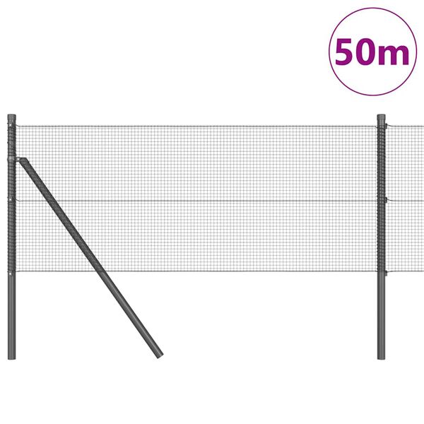 vidaXL Hegnsp&aelig;l Gr&aring; 50 x 0,5 m (12 x 12 mm mesh) St&aring;l og PVC