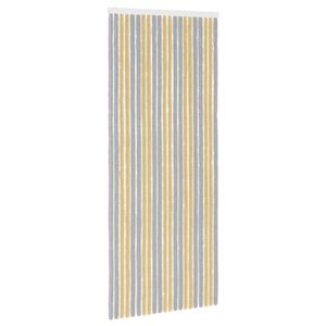 vidaXL Insektgardin i chenille Gr&aring; og beige 90 x 220 cm 100% PP
