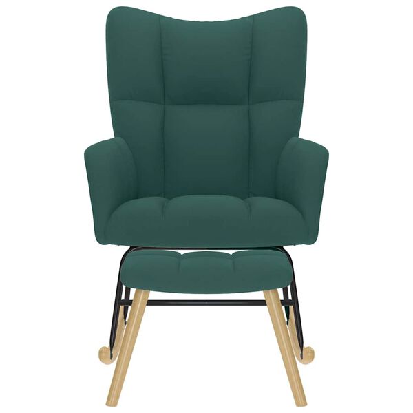 vidaXL gyngestol med fodskammel stof Mørkegrøn