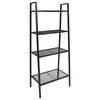vidaXL bogreol i stigeform 4 etager metal sort