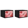 vidaXL V&aelig;gmonteret natbord AACHEN 2 stk. Sort eg 36 x 33 x 25 cm