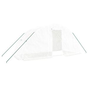 vidaXL drivhus med st&aring;lstel 10 m&sup2; 5x2x2,3 m hvid