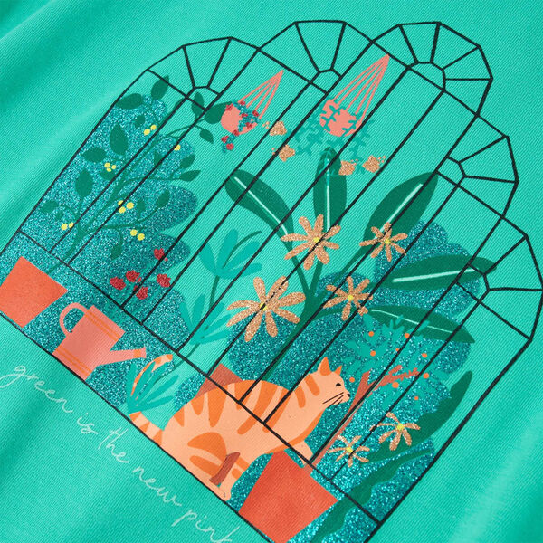 T-shirt til børn str. 128 mintgrøn