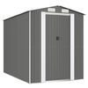 vidaXL haveskur 192x274x223 cm galvaniseret st&aring;l lysegr&aring;