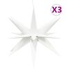vidaXL juledekorationer med LED-lys 3 stk. 100 cm foldbar hvid