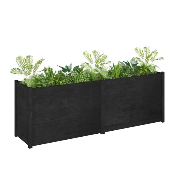 vidaXL plantekasse 200x50x70 cm massivt fyrretræ sort