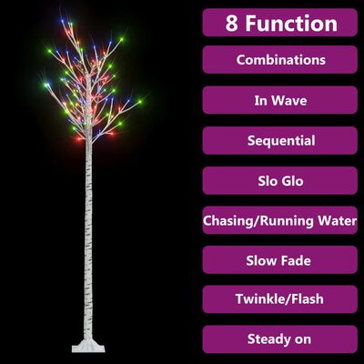 vidaXL lystræ 200 LED'er 2,2 m indendørs/udendørs pil farverigt lys