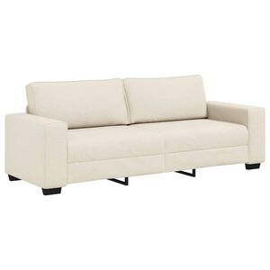 vidaXL | Sofa | med pude med pude Beige 221 x 77 x 82 cm Linned