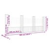 vidaXL gabionkurv med 4 stolper 380x20x150 cm U-facon jern