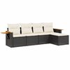 vidaXL sofas&aelig;t til haven 5 dele med hynder polyrattan sort