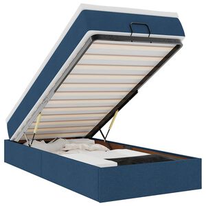 vidaXL osmannisk sengeramme med madras 100x200 cm stof bl&aring;