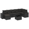 vidaXL sofas&aelig;t til haven 8 dele med hynder polyrattan sort